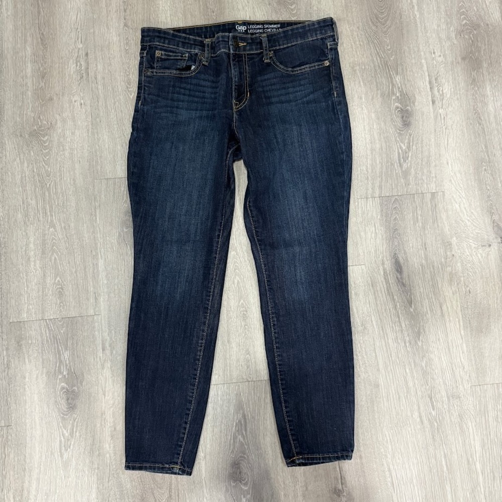 GAP Legging Skimmer Jeans Size 10/30R Dark Wash Stretch Denim